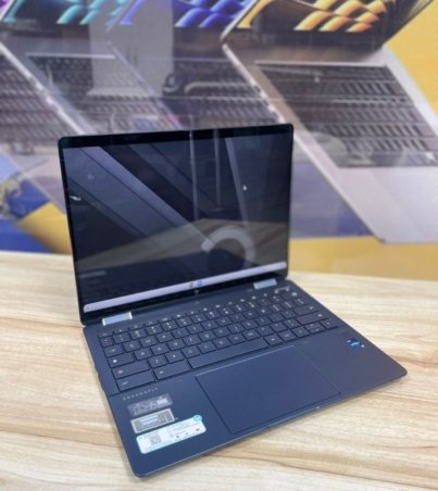 HP Elite Dragonfly Chromebook x360 touchscreen business laptop with sleek blue design and 360-degree convertible display
